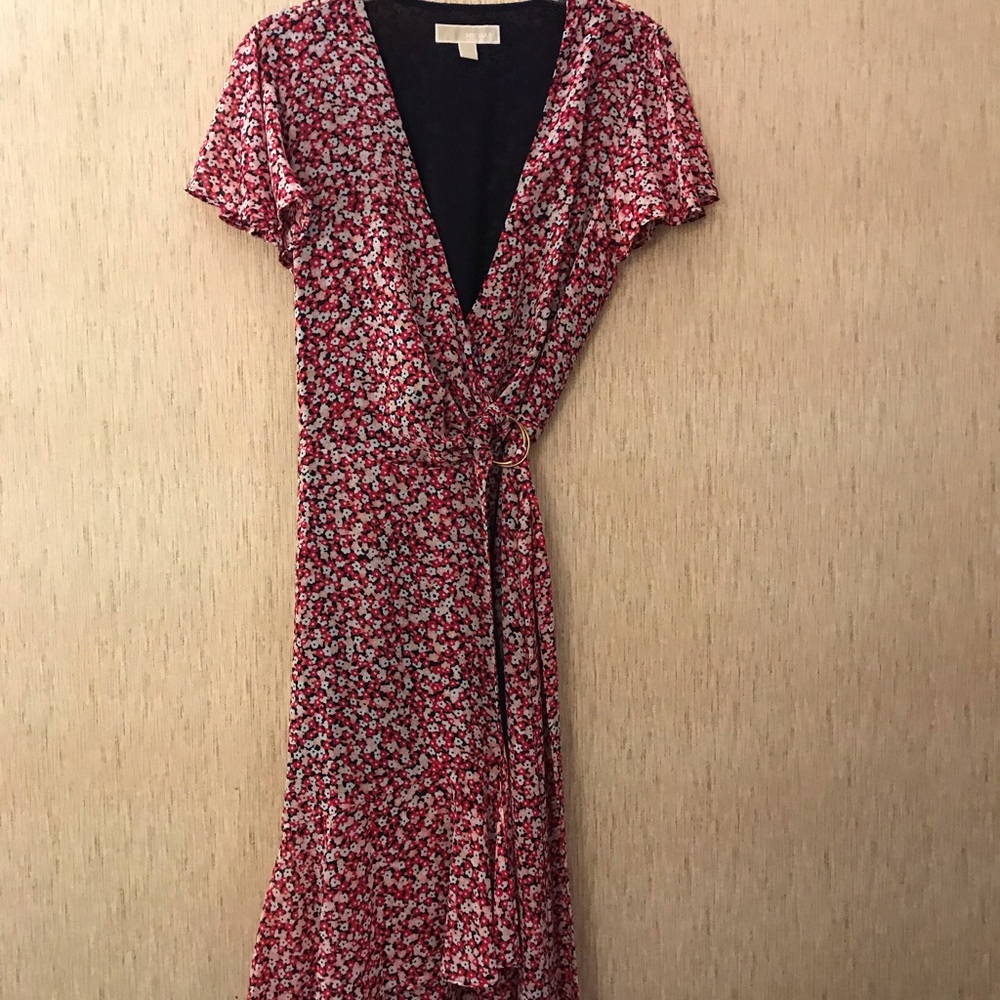 Michael Kors Floral Ruffle Wrap Dress